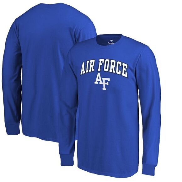 Air Force Falcons Fanatics Branded Distressed Arch Long Sleeve Shirt XL Royal - Picture 1 of 9